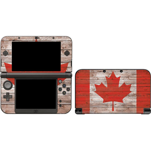 Canadian Flag Dark Wood Nintendo Skins